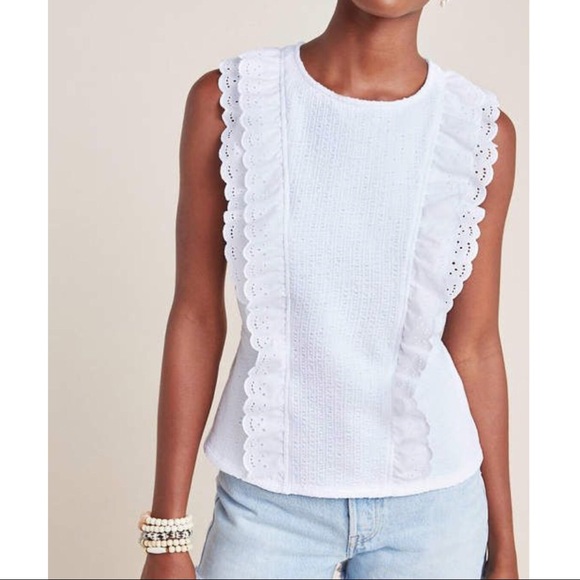 Anthropologie Tops - NWOT $88 Anthropologie Amadi Ruffled Eyelet Top